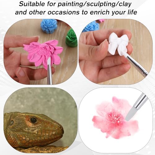 5 Pcs Nail Art Dotting Tools Dual-Ended Nail-Art Sculpture Pen Dotting Tools Dual-Head Resin Nails-Art-Tools Silicone Nail Polish Brushes Modeling Painting Tool DIY Arts (Black) - Image 5