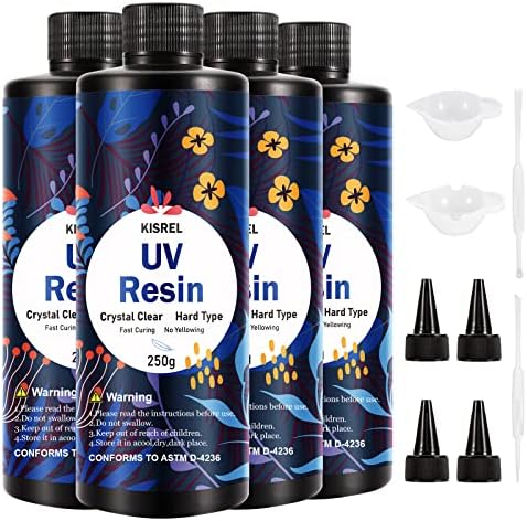 KISREL UV Resin 1000g, Upgraded Hard Crystal Clear UV Epoxy Resin by KISREL