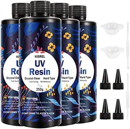 KISREL UV Resin 1000g, Upgraded Hard Crystal Clear UV Epoxy Resin by KISREL