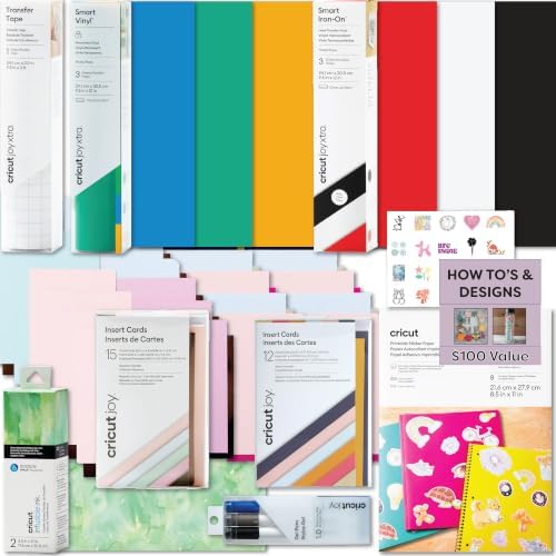 Cricut Deluxe All-in-One Materials & Accessories Bundle for Cricut Joy Xtra Machines - 40+ Piece Beginner Craft Supply Kit with Smart Vinyl, HTV, Cards, Sticker Paper & Project Materials by Unknown