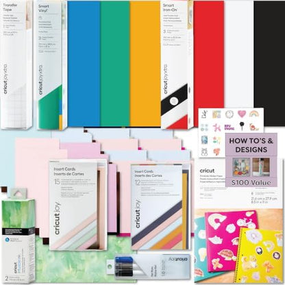 Cricut Deluxe All-in-One Materials & Accessories Bundle for Cricut Joy Xtra Machines - 40+ Piece Beginner Craft Supply Kit with Smart Vinyl, HTV, Cards, Sticker Paper & Project Materials by Unknown