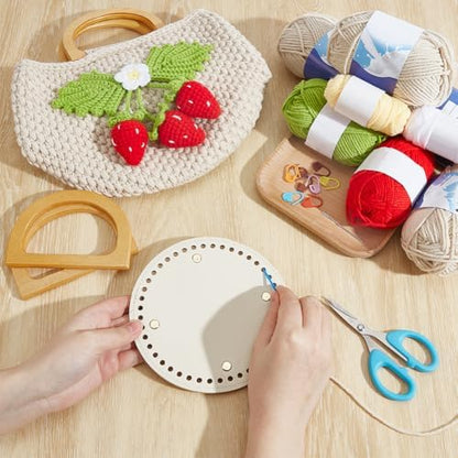FREEBLOSS Crochet Bag Kit for Beginners Strawberry Crochet Bag Set Handbag Crocheting Kit with Step-by-Step Video Tutorials for Adult Beginners Crafts Projects - Image 4