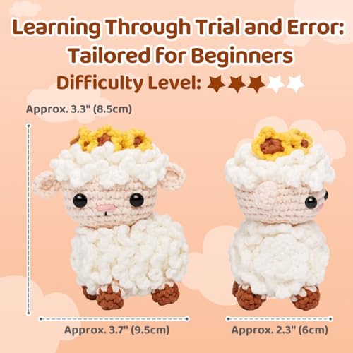 Mewaii Crochet Kit for Beginners, 2 Pack Lambs Craft Set - Image 5