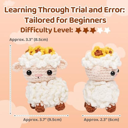 Mewaii Crochet Kit for Beginners, 2 Pack Lambs Craft Set - Image 5