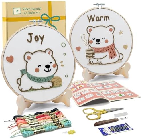 Bradove Bears Embroidery Kit for Beginners with Patterns by Bradove