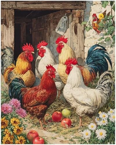 XTCIXAL Paint by Numbers Kit for Adults, Chicken, 16X20 Inch by XTCIXAL