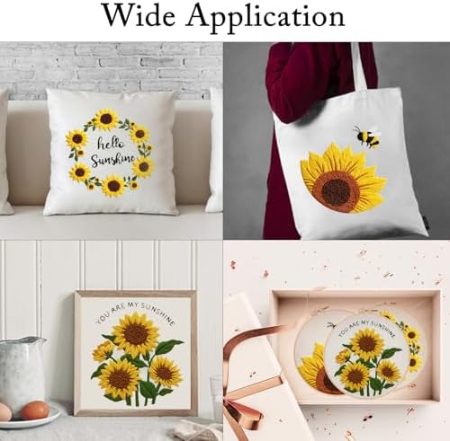 Nuberlic 3 Pack Embroidery Kit for Beginners with Sunflower Pattern - Image 5