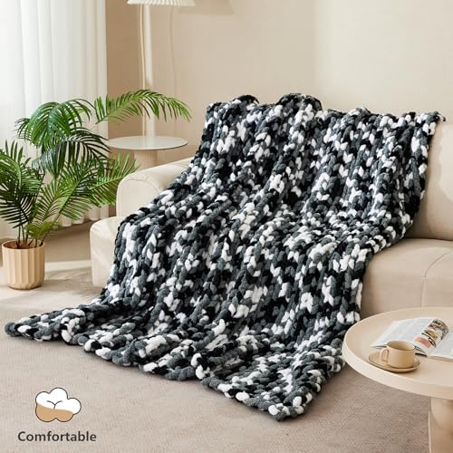 Cozyful Chunky Yarn for Hand Knitting - #10 Chunky Chenille Blanket Yarn, Jumbo Big Thick Chunky Yarns for Crocheting, Tie Dye Bulky Knit Yarns, 8 Skein (20 yds 8 oz Each Skein), Multi Coffee & White - Image 6