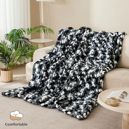 Cozyful Chunky Yarn for Hand Knitting - #10 Chunky Chenille Blanket Yarn, Jumbo Big Thick Chunky Yarns for Crocheting, Tie Dye Bulky Knit Yarns, 8 Skein (20 yds 8 oz Each Skein), Multi Coffee & White - Image 6