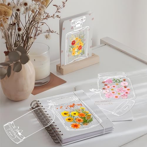Large Size Transparent Dried Flower Bookmarks, 20 PCS Handmade DIY Flower Page Clips,World in Bottle-Making Stunning Herbarium(Glass Bottle) - Image 6