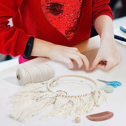 INFUNLY DIY Macrame Kit Angel Wings Boho Macrame Angel Tapestry DIY Christmas Macrame Kits for Adult Beginners Macrame Woven Wall Hangings with Instruction Video for Wedding Office Living Room Bedroom - Image 7