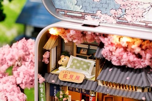 MAGQOO Miniature Dollhouse Kit Box Theater Kit Miniature Room Kit 3D DIY Wooden Doll House Kit with Furniture 1:100(Cherry Blossoms) - Image 6