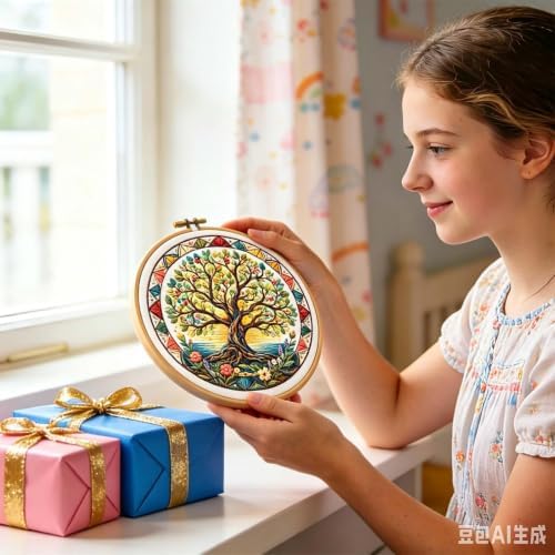 niurenmaoyi Tree Embroidery Kit for Beginners,Sewing Kit for Adults - Image 6