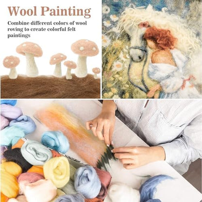 Sukh 40Packs Felting Wool Roving - 20 Colors Needle Wool Felt for Craft - Image 6
