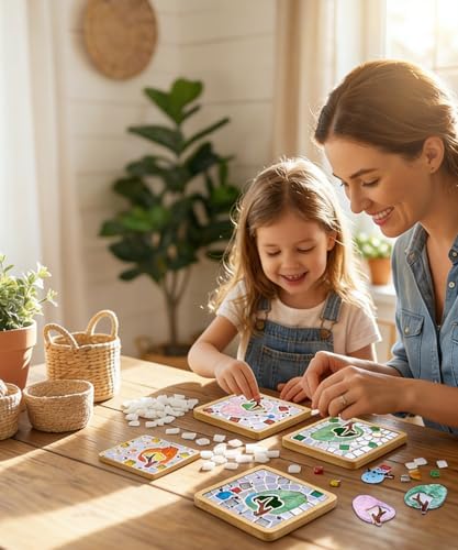Kids Mosaic Coaster Kit – 4-Pack, Non-Toxic Crafts Ages 6-12 - Image 2