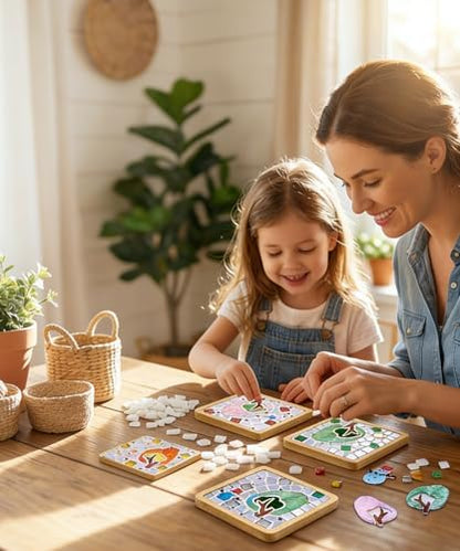 Kids Mosaic Coaster Kit – 4-Pack, Non-Toxic Crafts Ages 6-12 - Image 2