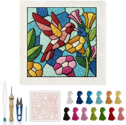 INFUNLY Hummingbird Punch Needle Embroidery Kit for Beginners by INFUNLY