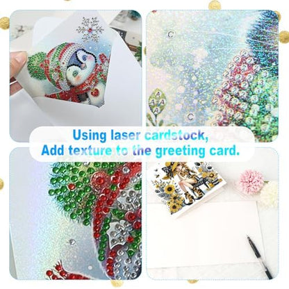LazyFold 6Pcs DIY Diamond Art Painting Greeting Cards with Envelopes, Yellow Theme All Occasion Note Card Kit for Women, Handmade Thank You Birthday Friendship Cards Gift - Image 4