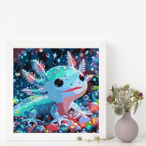 DOTSTART Paint by Numbers Kit for Adults,Glittering Axolotl Paint by Number for Adults,Acrylic Adults' Paint-by-Number Kits, Easy Paint by Number Adult Canvas for Home Wall Art Decor, 15.8 X 15.8 inch - Image 4
