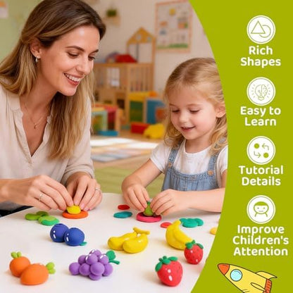 Both idea Air Dry Clay Kit with 12 Fruit Projects – Modeling Clay with Sculpting Tools, Step-by-Step Guide, DIY Arts and Crafts Set for Boys and Girls, Classroom Birthday Party Activity Family - Image 5