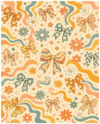 Paint by Numbers Kit for Adults Beginner Art Decor Retro Floral Bows by Unknown