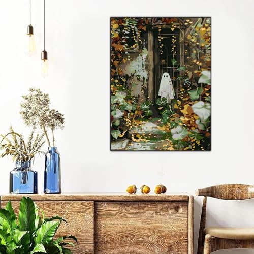 Halloween Framed Paint by Numbers Kits for Adults 12x16in with Wooden Easel - Image 4