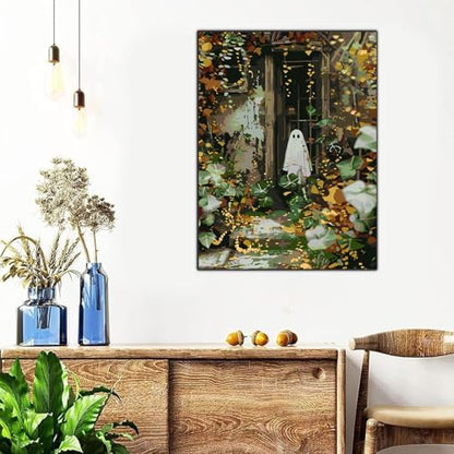 Halloween Framed Paint by Numbers Kits for Adults 12x16in with Wooden Easel - Image 4
