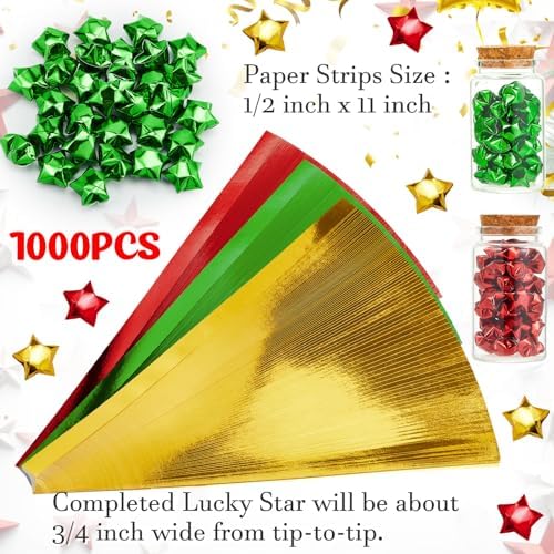 Kigeli 1000 Sheets Origami Star Paper Strips,Stylish Color,Solid Style - Image 5