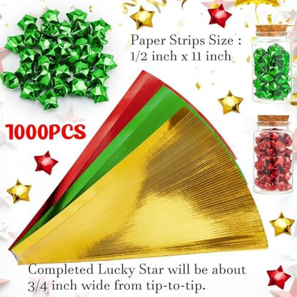 Kigeli 1000 Sheets Origami Star Paper Strips,Stylish Color,Solid Style - Image 5