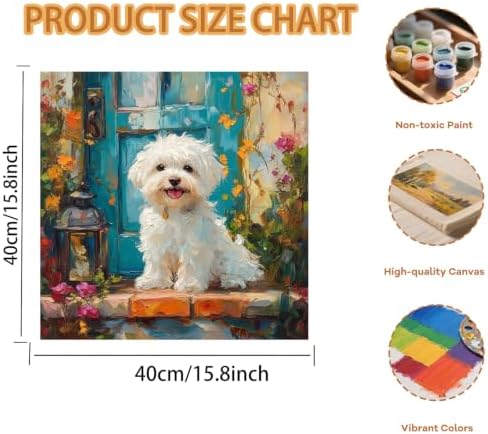 Pxzcrypha Dog Paint by Numbers Kit for Adults Beginner 16x16inch - Image 2