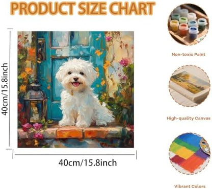 Pxzcrypha Dog Paint by Numbers Kit for Adults Beginner 16x16inch - Image 2