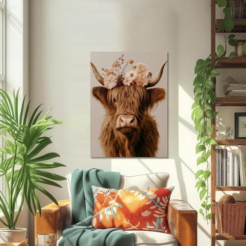 ICYANART Cow Paint by Numbers Kit for Adults, Adult Paint by Number Kits - Image 2