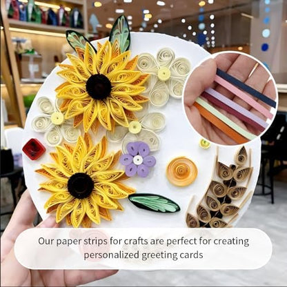 Acoeitl Quilling Paper Strips 600 Strips 28 Clolors Multi-Color Paper Quilling Set Width 5mm Length 39cm Quilling Supplies DIY Quilling Paper Quilling Art Strip for Crafts (6 Pack) - Image 6