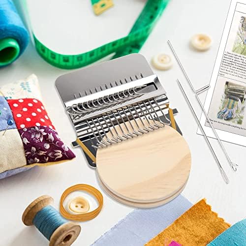 Pajojoqa Darning Loom Speedweve Type Weave Tool, Convenient Small Weaving Loom Kit for Beginners Quickly Mending Jeans, Repair Holes, DIY Beautiful Weaving Arts on Clothes Socks（28 Hooks） - Image 6