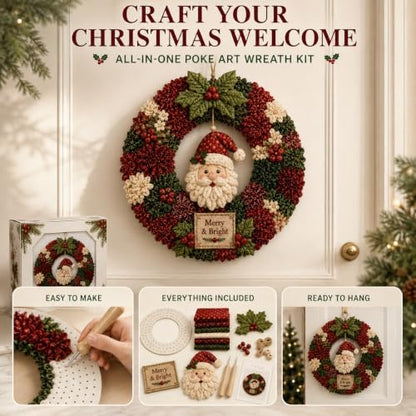 3D Fabric Poke Wreath DIY Kit,3D Fabric Poke Wreath DIY Kit for Adults (#A) - Image 4