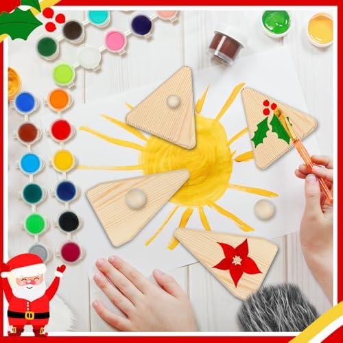 GlikCeil 6 Set Christmas Wooden Gnome Decoration Christmas DIY Craft - Image 3