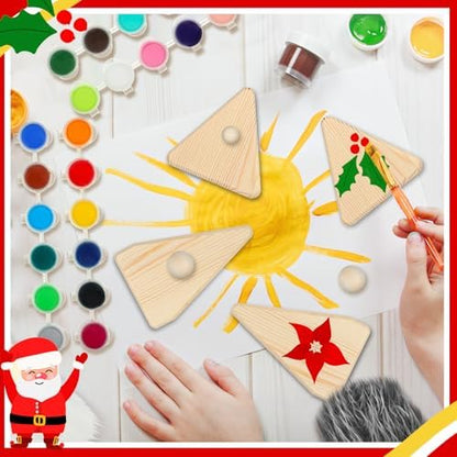 GlikCeil 6 Set Christmas Wooden Gnome Decoration Christmas DIY Craft - Image 3