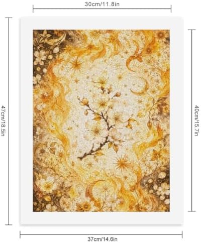 Bozfoxa Paint by Numbers Kit for Adults Beginner Golden Moon Floral - Image 2