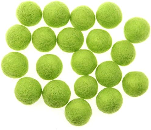 Zasy 30mm Needle Wool Felt Balls Foam Filled Wool Felt Pom Pom Home Decor DIY (Green) - Image 3