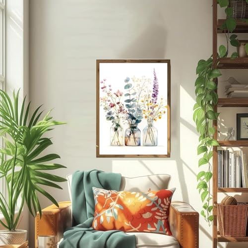ICYANART Flowers Paint by Numbers for Adults Framed, Number Painting 8x12In - Image 2