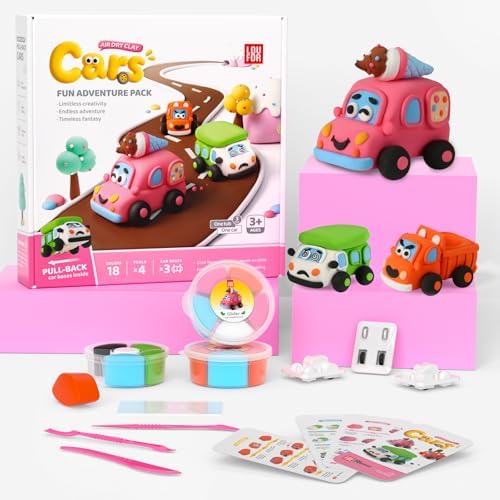 Air Dry Clay Kit for Kids - 3 Boxes Pull Back Car Making by LOUFOR-THENOBILITYINCLAY