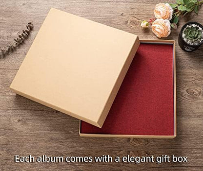 Super Large Photo Album Self Adhesive Scrapbook Album for 4×6 5×7 8×10 10×12 or Bigger Pictures DIY Magnetic Linen Cover Album 80Sheets/160Pages DIY Photo Album(Red) - Image 6