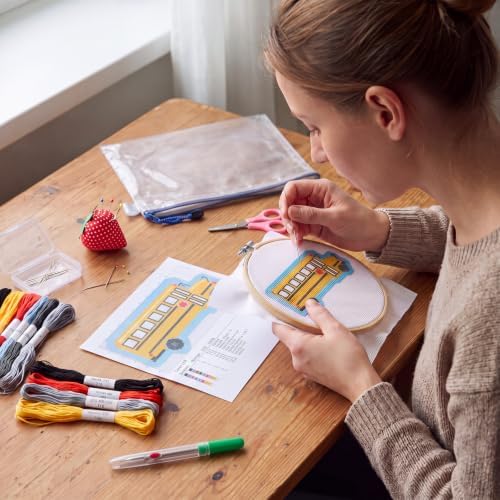 XunYee Needlepoint Canvas Kit, School Bus - Image 6