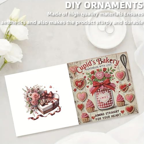 POETRYDRAW 6 Pack 5D DIY Diamond Art Painting Rose Greeting Card Kit, Diamond Birthday Holiday Greeting Card, Art Crafts Kit Creative with Envelope - Image 6