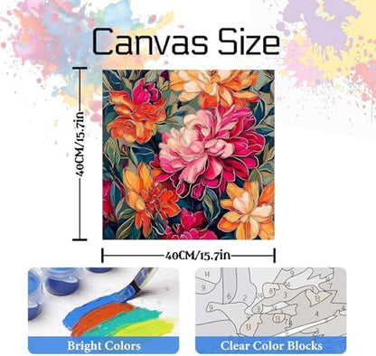 NDNXYXGS Flowers Paint by Numbers Kits for Adults,Peony DIY Painting Kit on Canvas,Floral Color by Numbers,Large Adult Paint by Number for Wall Decor and Gifts (Flower) - Image 3