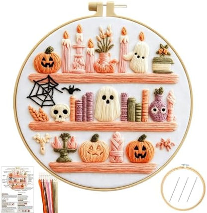 RUIQLXHANG Halloween Ghost Reading Embroidery Kit for Beginners by RUIQLXHANG