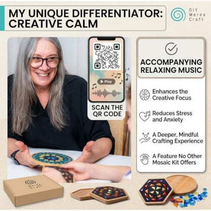 DIY Merea Craft Mosaic Kit for Adults – Set of 2 DIY Stained Glass Coasters | Beginner Craft Kit, Relaxing Hobby & Handmade Gift for Women - Image 5