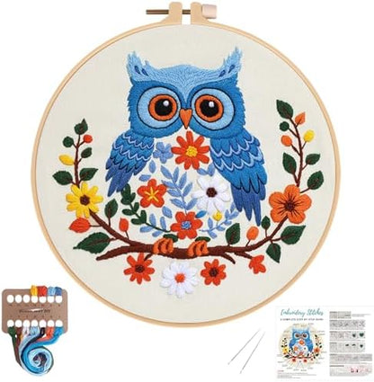 Louise Maelys Owl Embroidery Kit for Beginners Cross Stitch Kit for Adults by LouiseMaelys