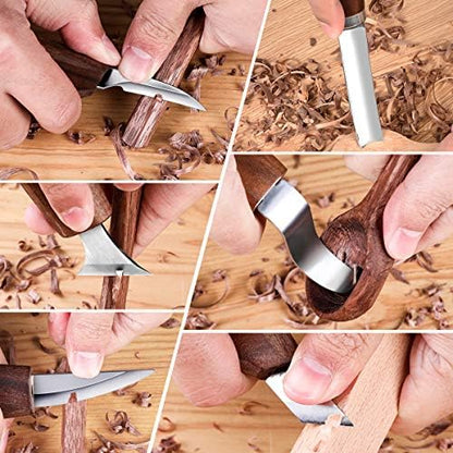 Wood Carving Kit with 6pcs Whittling Knives,Trimming Knife for Woodwork,Chip Carving Knife Kit, Whittling Kit DIY Hobbies for Beginners Adults Kids Hobby - Image 3