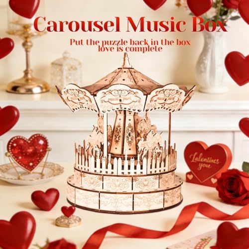 Music Park 3D Wooden Puzzle, Carousel Music Box - Image 2